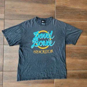 David Bowie vintage tee stone gray