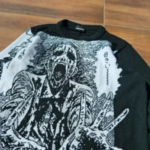 Anime Sweter dark rock czarny