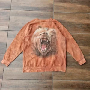 Vintage crewneck graphic bluza niedźwiedź