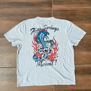 T-shirt allsaints biały z nadrukiem smok