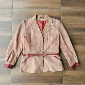 Skórzana kurtka real leather zamsz vintage