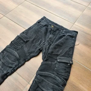 Biker jeans czarne spodnie slim fit