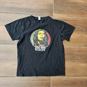Vintage graphic tee bob marley czarna