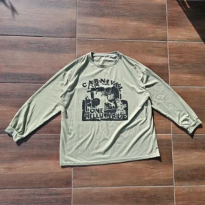 Vintage longsleeve zielony graphic print boxy