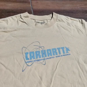Carhartt t-shirt kremowy baby blue retro