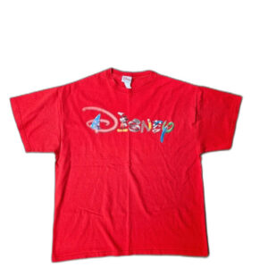 Disney vintage graphic tee czerwona koszulka boxy oversize 26