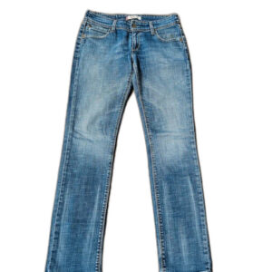 Levi's 571 bootcut jeansy z niskim stanem washed acid distressed navy y2k baddie