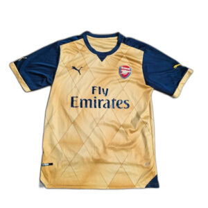 Puma Arsenal Londyn koszulka piłkarska wyjazdowa soccer tee football jersey złota granatowa 30