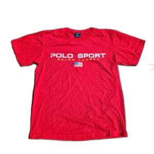 Ralph Lauren polo sport koszulka vintage czerwona oversize boxy retro classic usa 30
