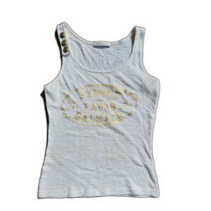 Pierre Balmain tank top biały złoty cute vintage retro classy 31